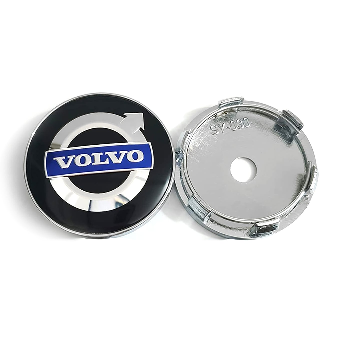 Dekielki Zaślepki Kapsle Znaczki do felg Volvo - 60mm - Srebrne - 4 szt.