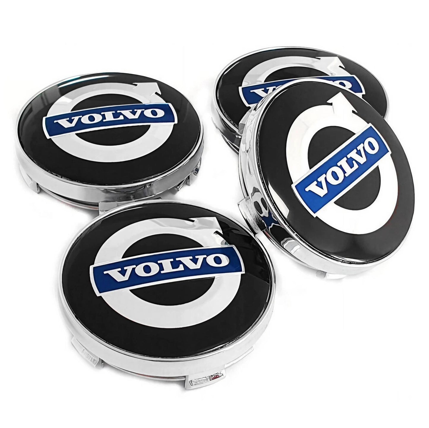 Dekielki Zaślepki Kapsle Znaczki do felg Volvo - 60mm - Srebrne - 4 szt.