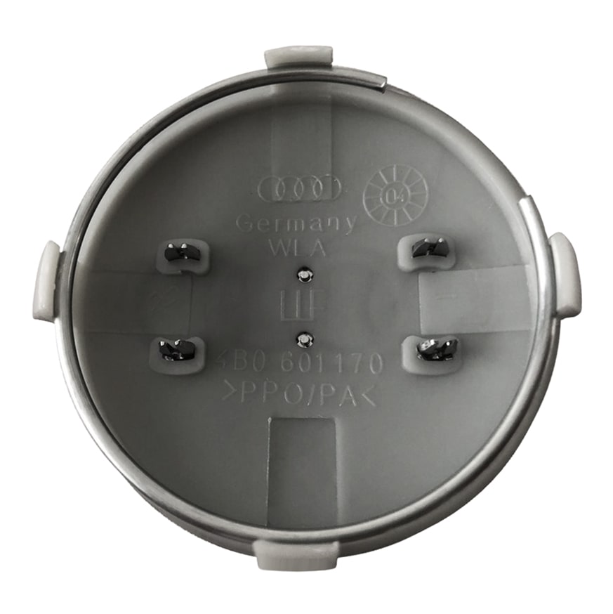 Dekielki Zaślepki Kapsle Znaczki do felg Audi - 60 mm - Srebrne - 4 szt.