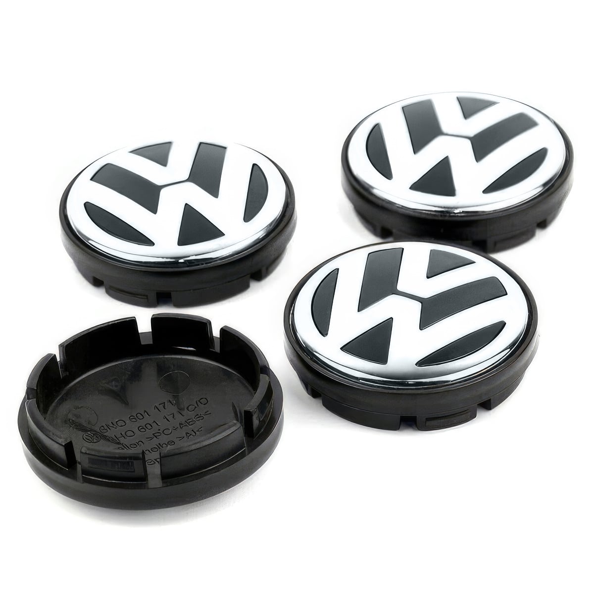 Dekielki Zaślepki Kapsle Znaczki do felg Volkswagen VW - 65mm - Czarny - 4 szt.