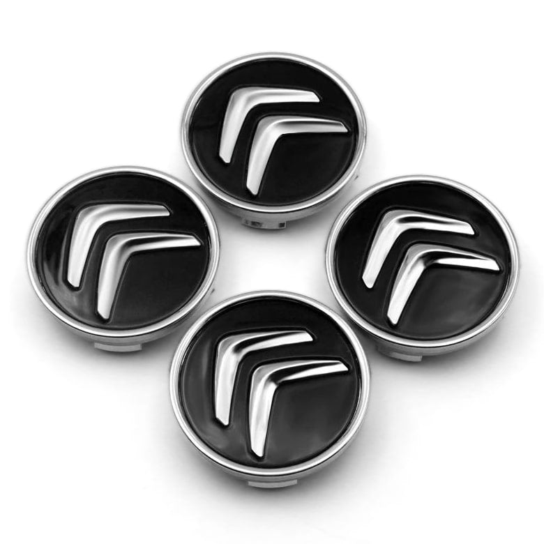 Dekielki Kapsle Zaślepki do felg Citroen C1 C2 C3 C4 C5 C6 - 60mm - Czarny - 4 szt.