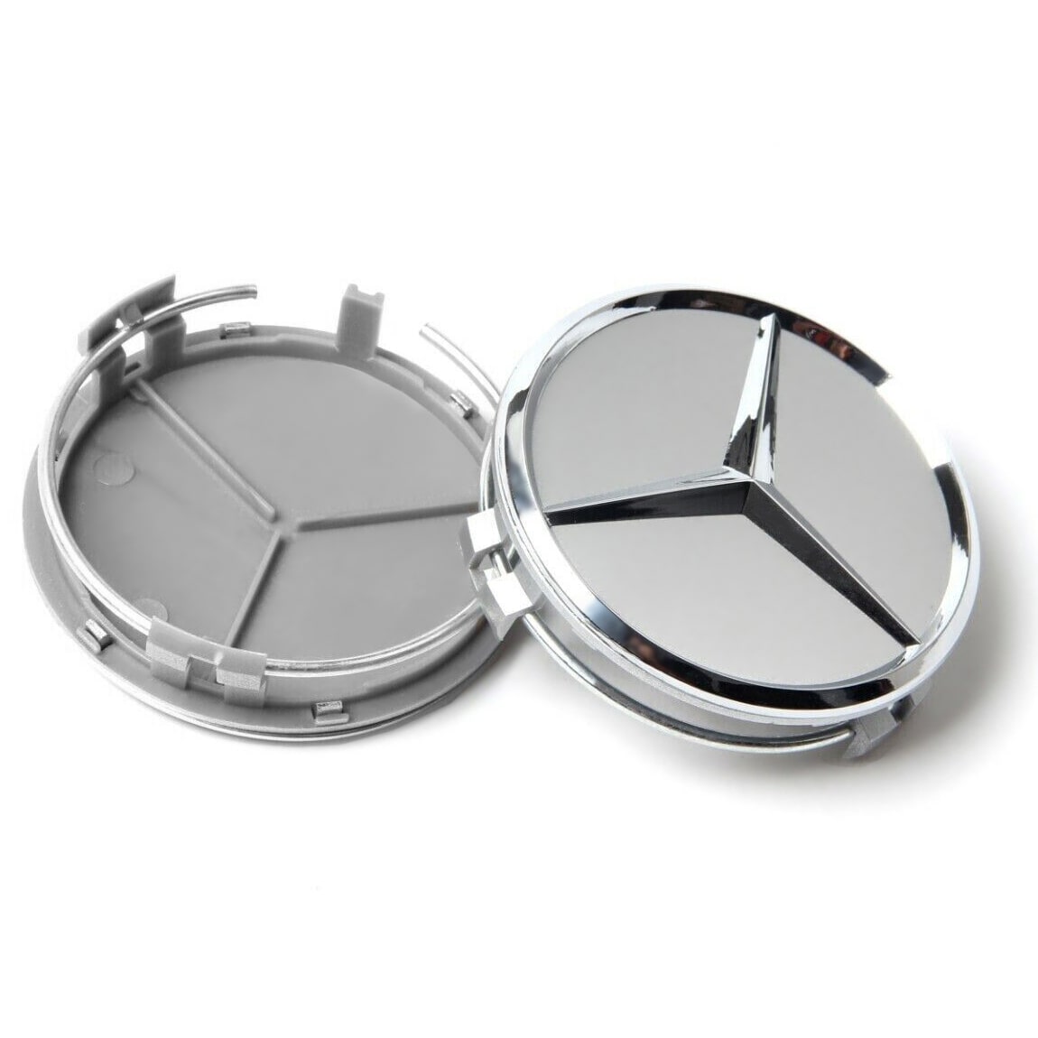 Dekielki Zaślepki Kapsle Znaczki do felg Mercedes - 60 mm - Srebrny - 4 szt.