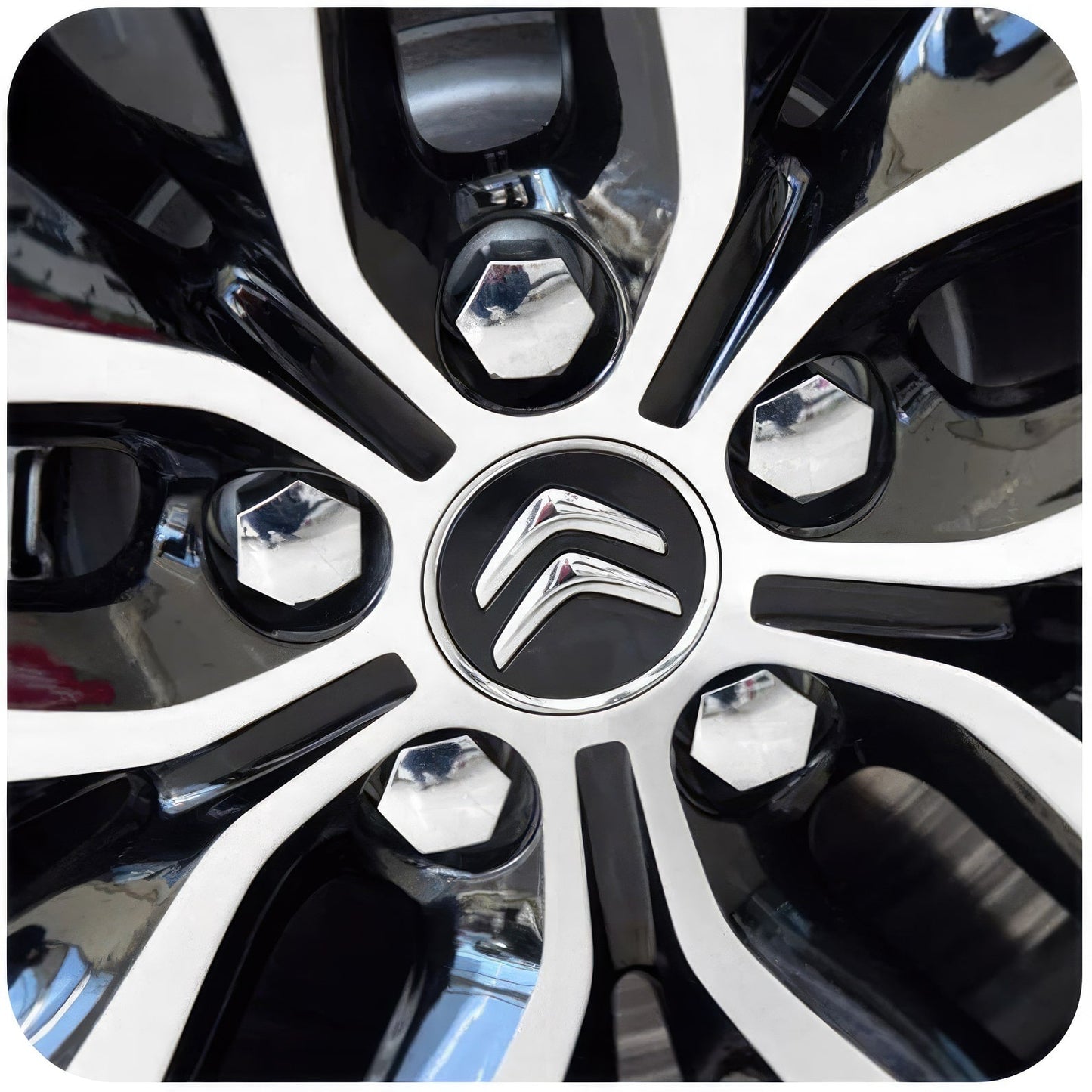 Dekielki Kapsle Zaślepki do felg Citroen C1 C2 C3 C4 C5 C6 - 60mm - Czarny - 4 szt.