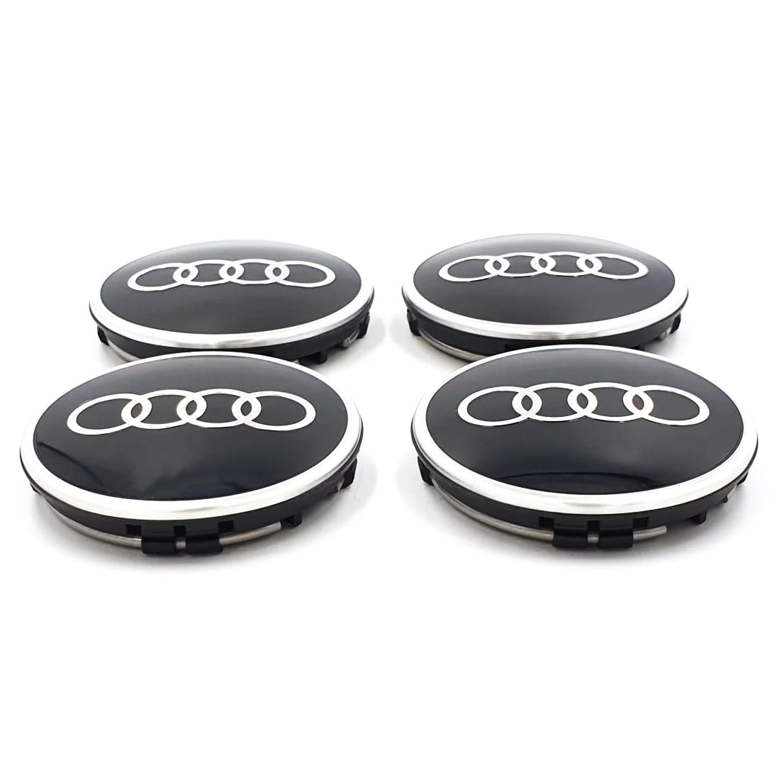 Dekielki Zaślepki Kapsle Znaczki do felg Audi - 69 mm - Czarny - 4 szt.