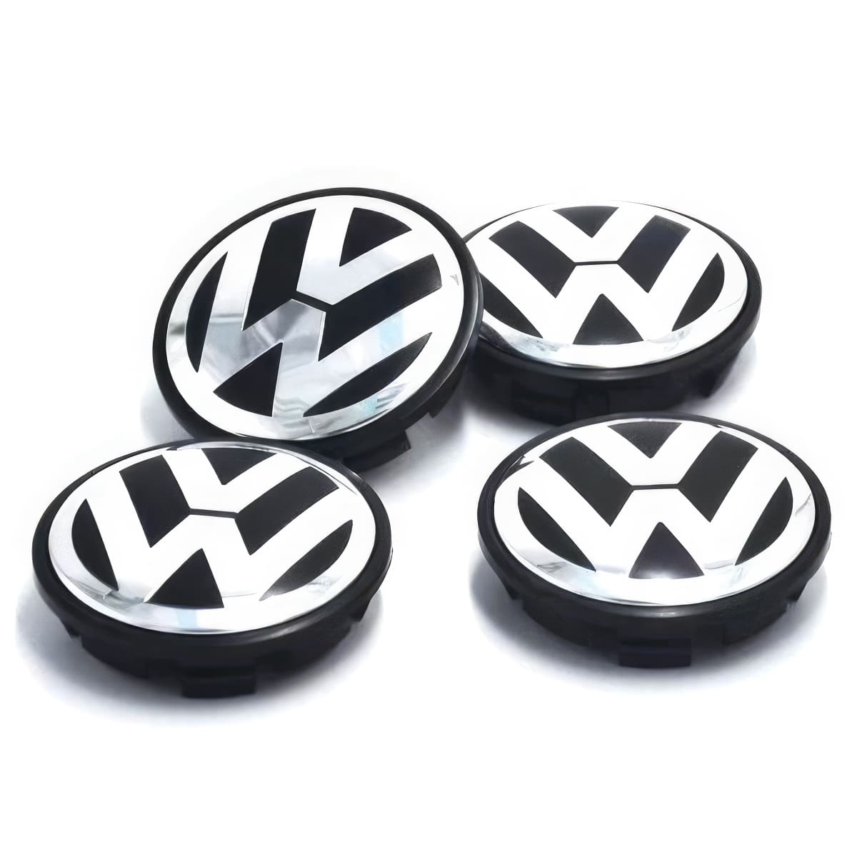 Dekielki Zaślepki Kapsle Znaczki do felg Volkswagen VW - 65mm - Czarny - 4 szt.