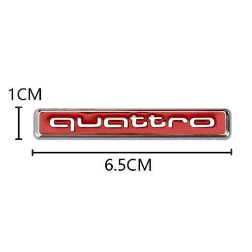 Emblemat Quattro Audi na Tył - Czerwono-Srebrny 6.5 cm